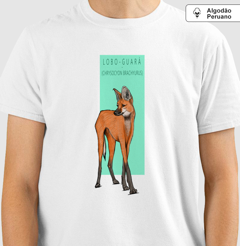 Camiseta Algodão Peruano Lobo-guará - Camiseta Algodão Peruano