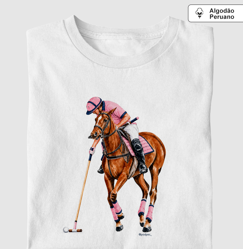 Polo - Pink&Blue - Camiseta Algodão Peruano