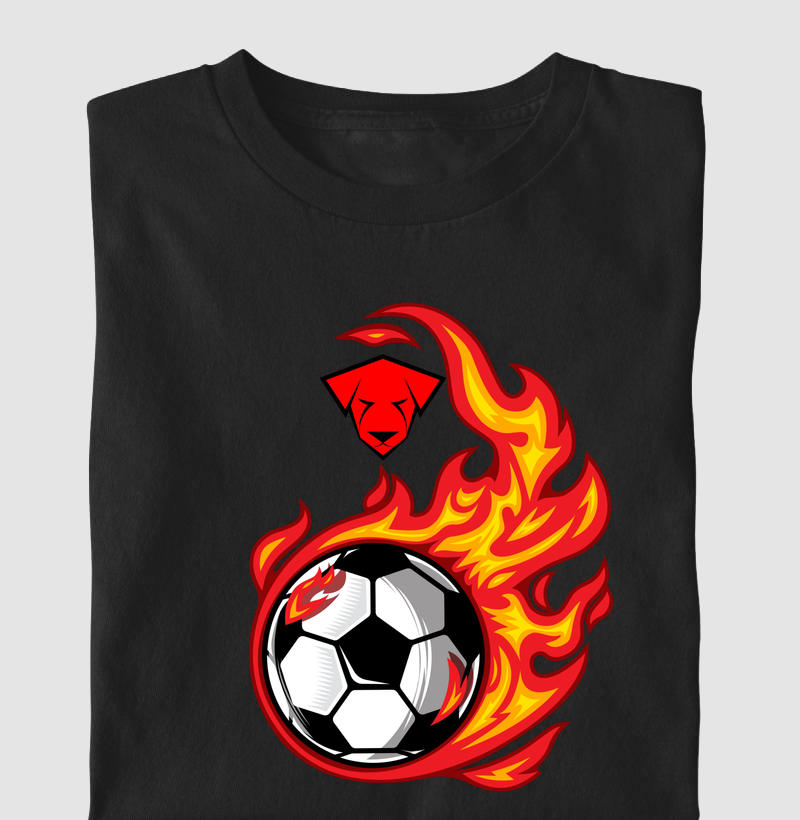 Camiseta T-Shirt Infantil Futebol em Chamas