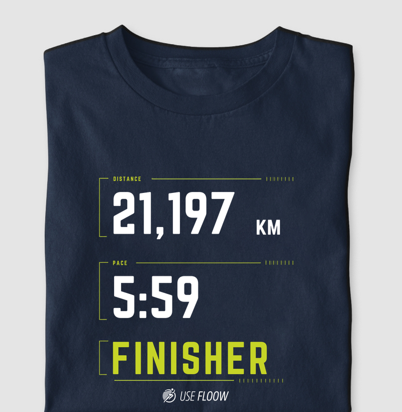 Camiseta Meia Maratona - Finisher 21 K Pace 5:59