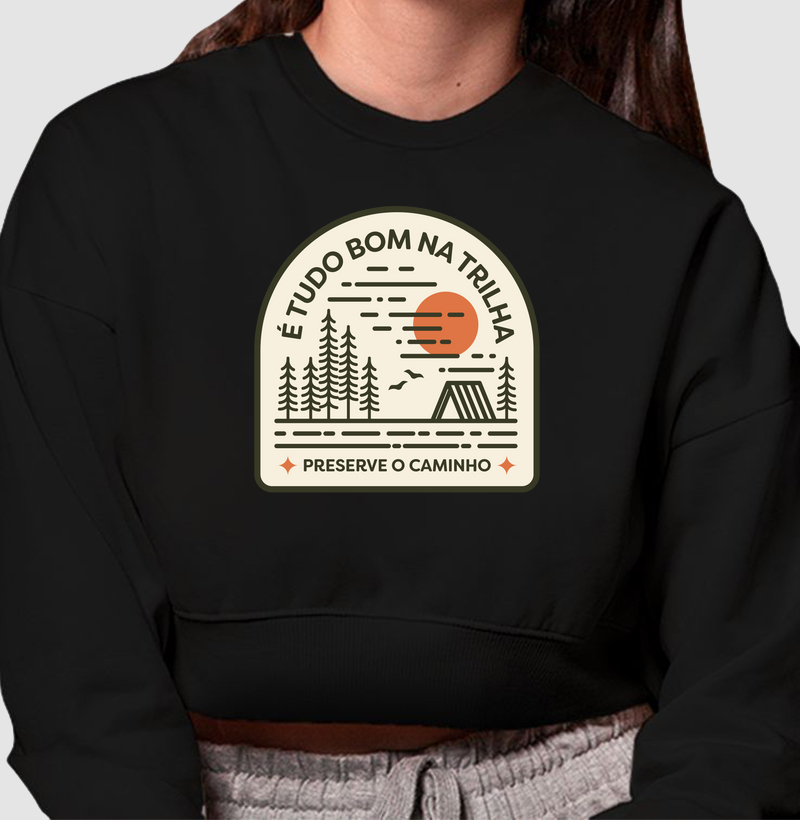 Cropped Moleton Preserve o Caminho - Oversized