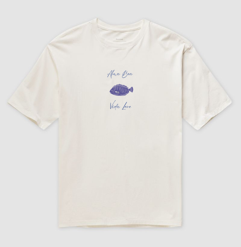 Minicraque Fishing - Alma Boa,Vida Leve - Camiseta Oversized