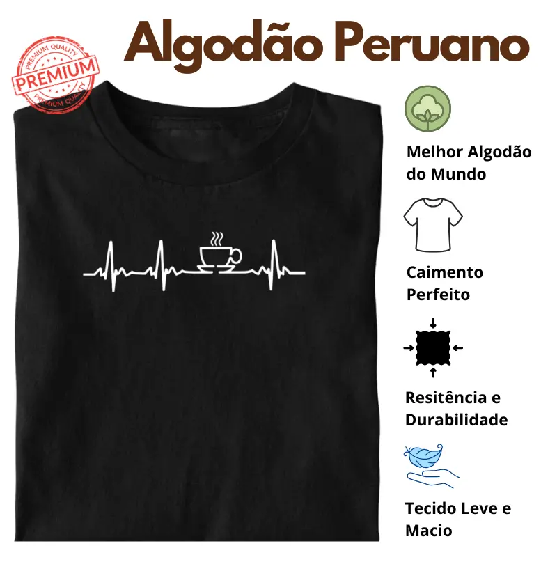 Camiseta Café me Acelera Algodão Peruano