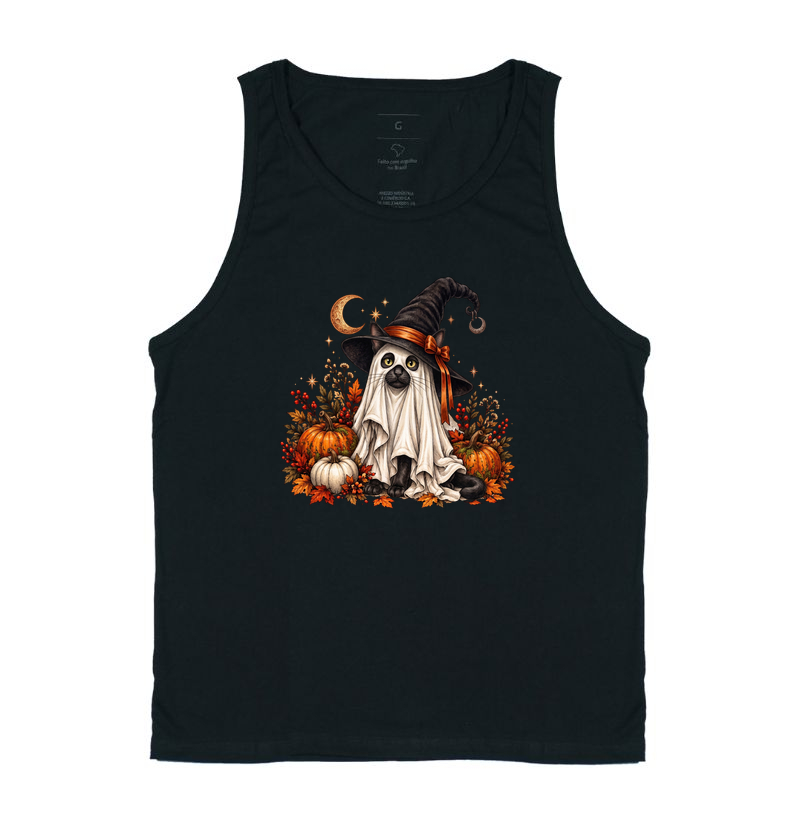 Gato Bruxo do Halloween - Regata