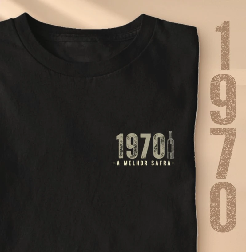 Camiseta Vinho - A Melhor Safra 1970 - Bolso (cor única) - Camiseta