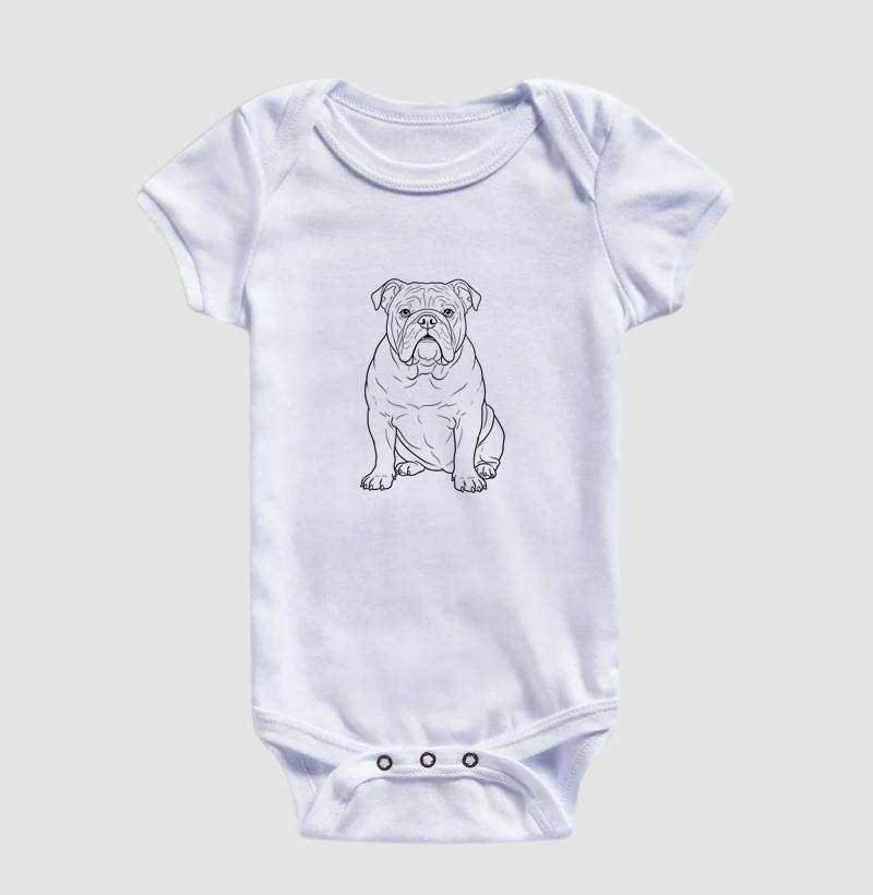 Bulldog (Buldogue) Inglês - Desenho - Body Infantil