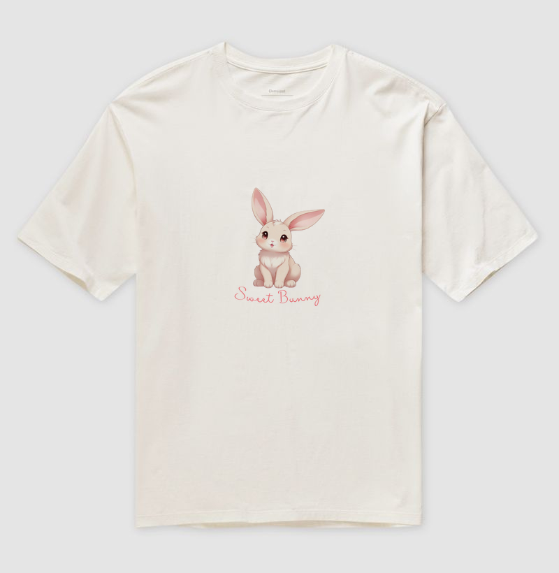 Camiseta Oversized Sweet Bunny