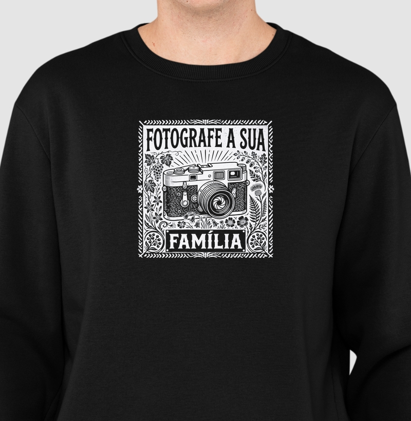 Suéter moletom Fotografe a sua família - Algodão Premium - ilustração branca