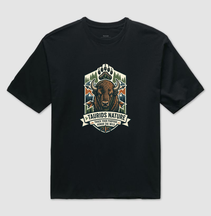 CAMISETA OVERSIZED TAURIDS TRS NATURE BISON FRONT 