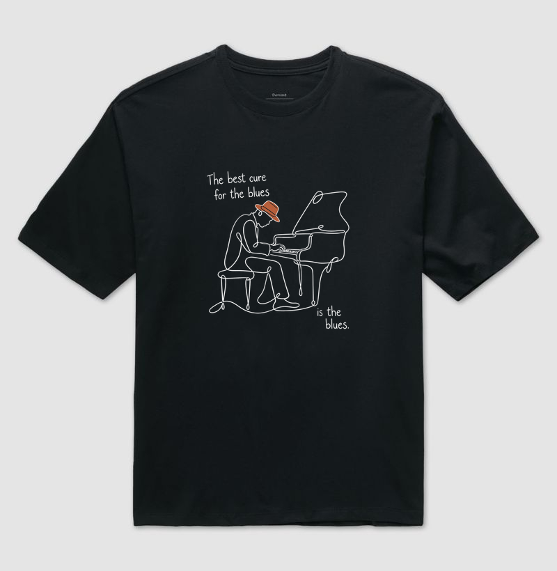A cura é o Blues (Piano) - Camiseta Oversized