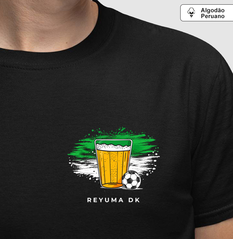 "Breja, Futebol e Torcedor" - Futebol - Camiseta Algodão Peruano Masculina, Feminina e Babylook