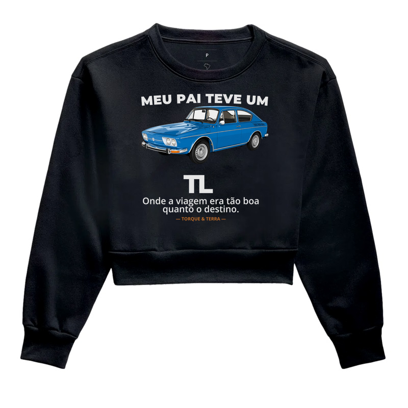 Meu pai teve um - TL - azul - Cropped Moletom