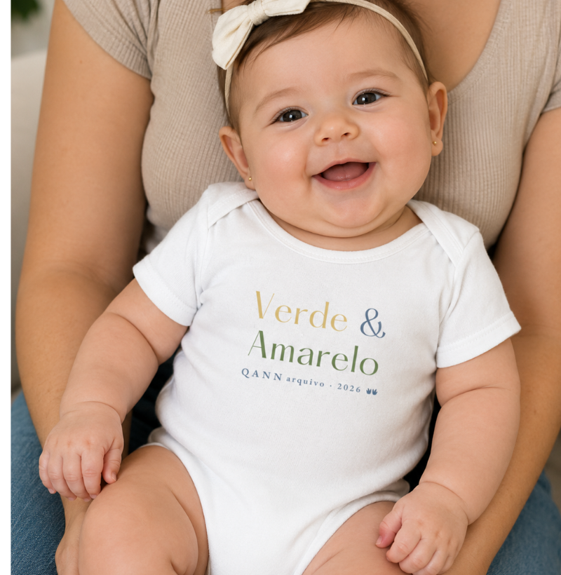 Verde e Amarelo — Body Infantil