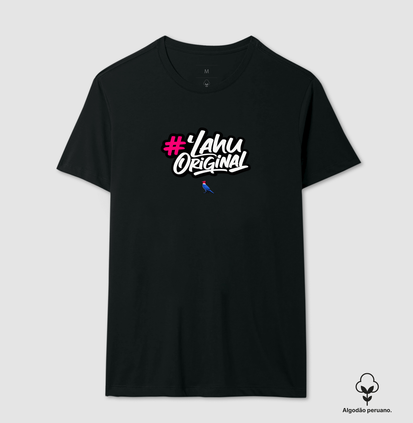 Mostre sua autenticidade com a estampa #’Lahu Original — um design vibrante que combina atitude e estilo.  - Camiseta Algodão Peruano