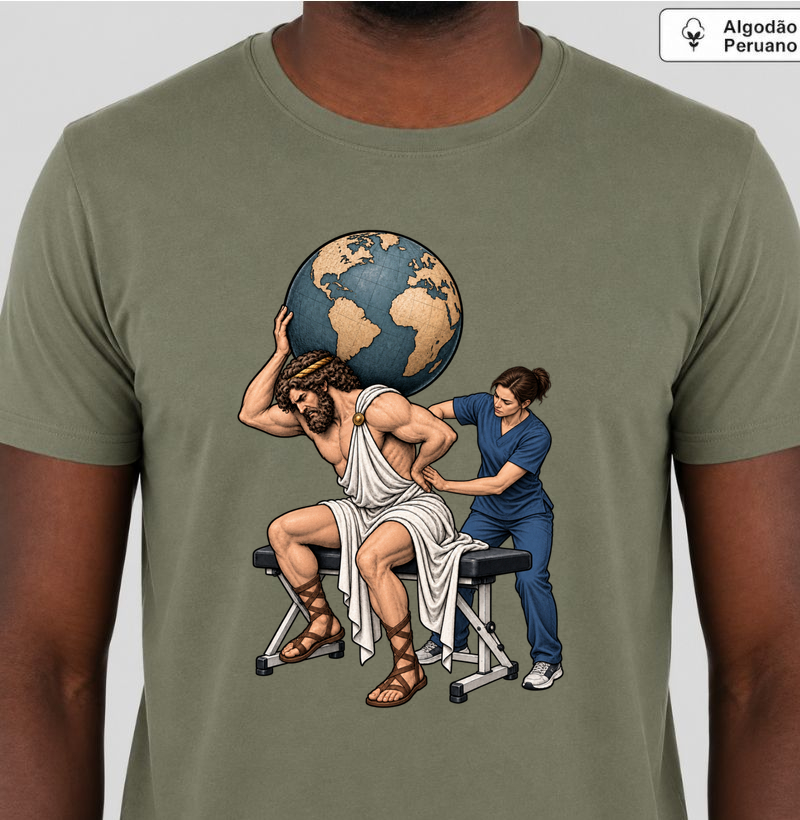Atlas na Fisioterapia - Versão Fisio Feminina - Camiseta Algodão Peruano