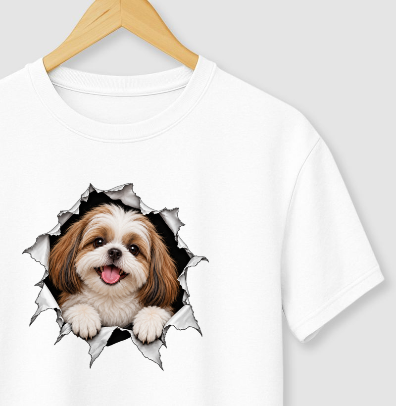 Cachorro Saindo da Camisa - Camiseta