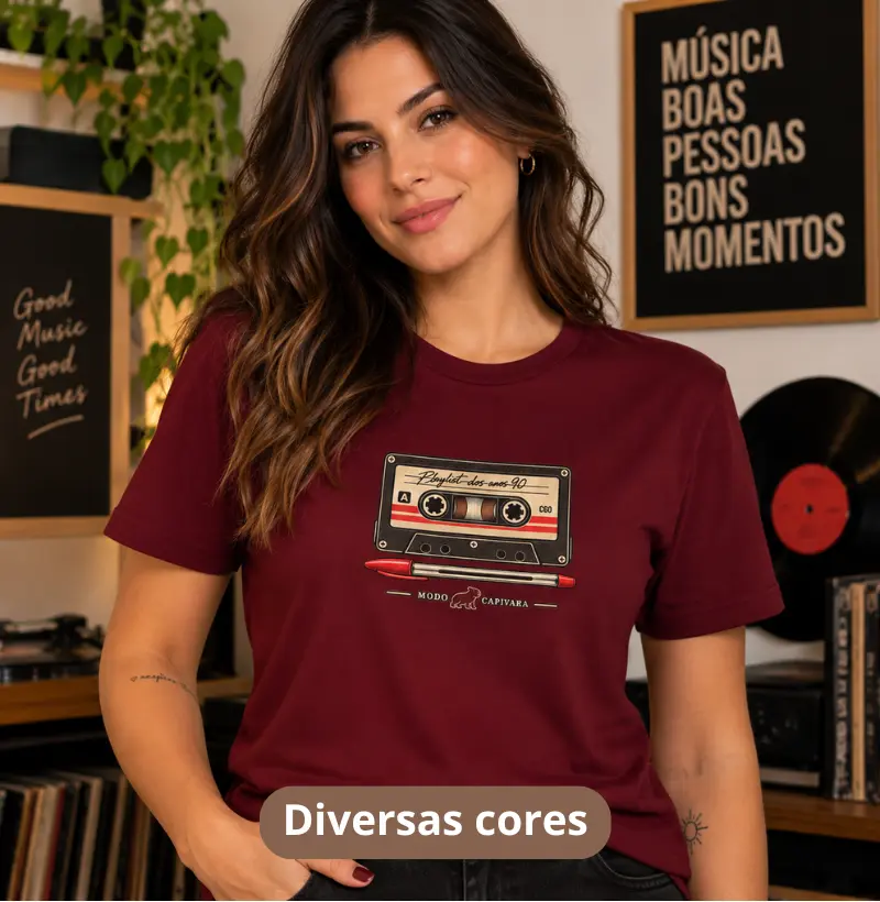 FITA CASSETE E CANETA  - Modo capivara - Camisetas