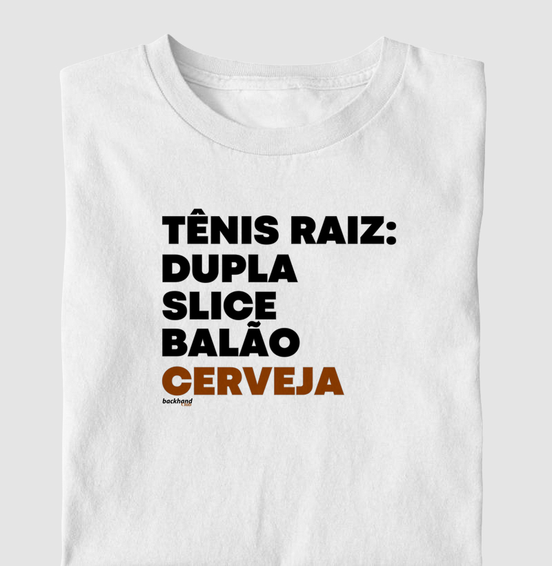 Tênis raiz: dupla, slice, balão, cerveja.