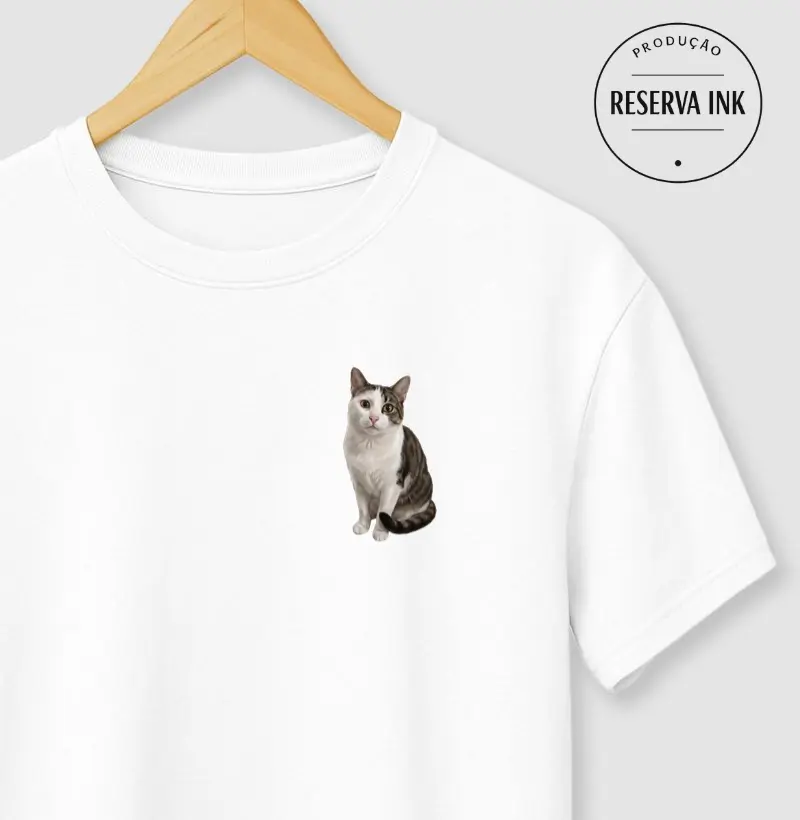 SRD - Gato Cinza e Branco Minimalista