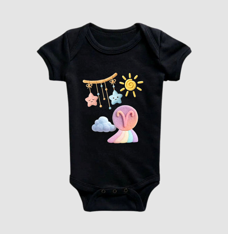 Body Bebê Áries – Pequena Estrela de Luz