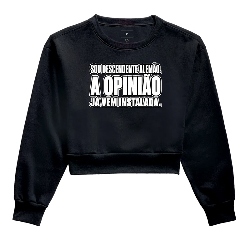 Opinião Instalada - Cropped Moletom