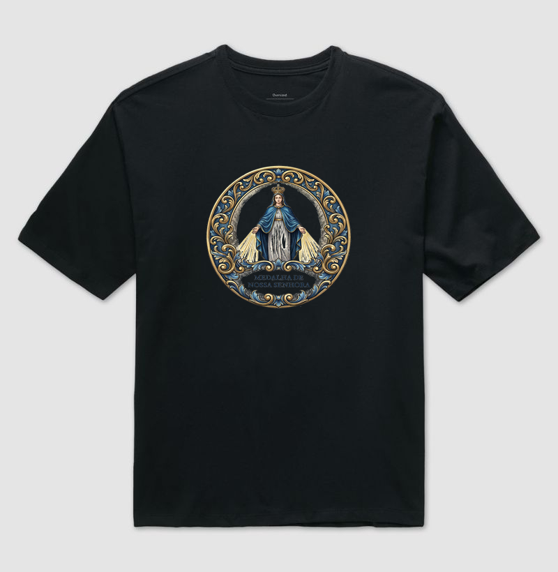Medalha de Nossa Senhora - Camiseta Oversized