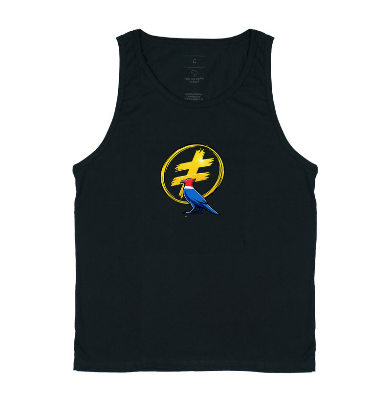 Camiseta com estampa “≠” e pássaro colorido — símbolo de diversidade e liberdade. Um manifesto de orgulho e inclusão para quem acredita na força das diferenças. - Regata