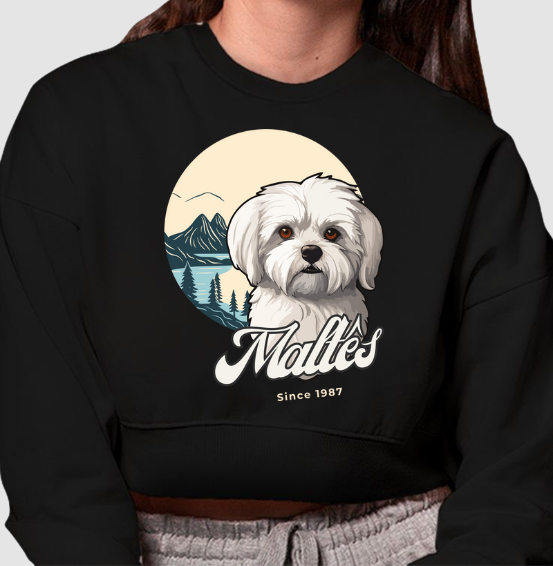 Cropped Moletom Maltês Busto Dog Pulse