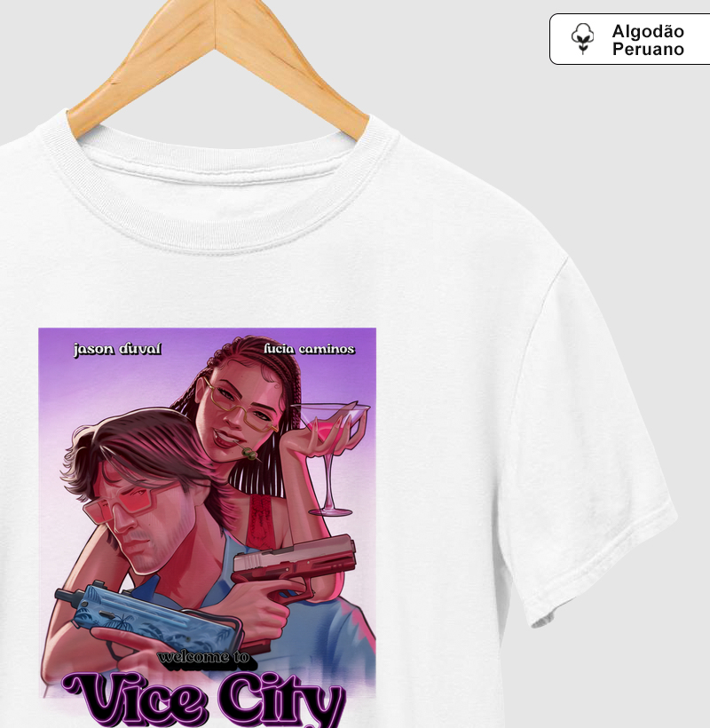 GTA VI - Welcome to Vice City - Camiseta Algodão Peruano