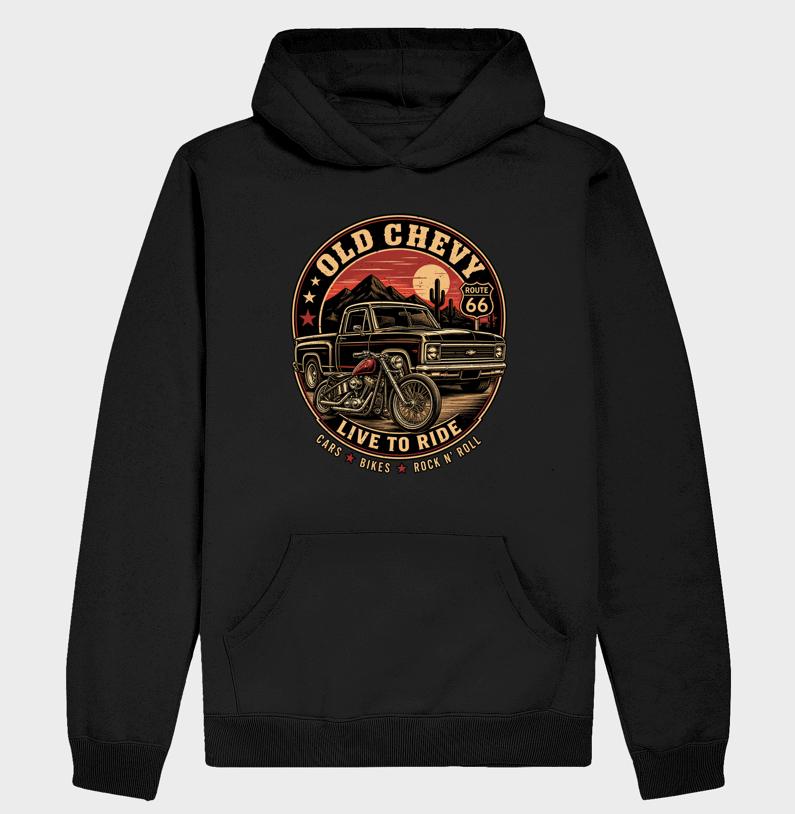 Live to Ride | Steel & Wheels - Old Chevy - Hoodie Moletom