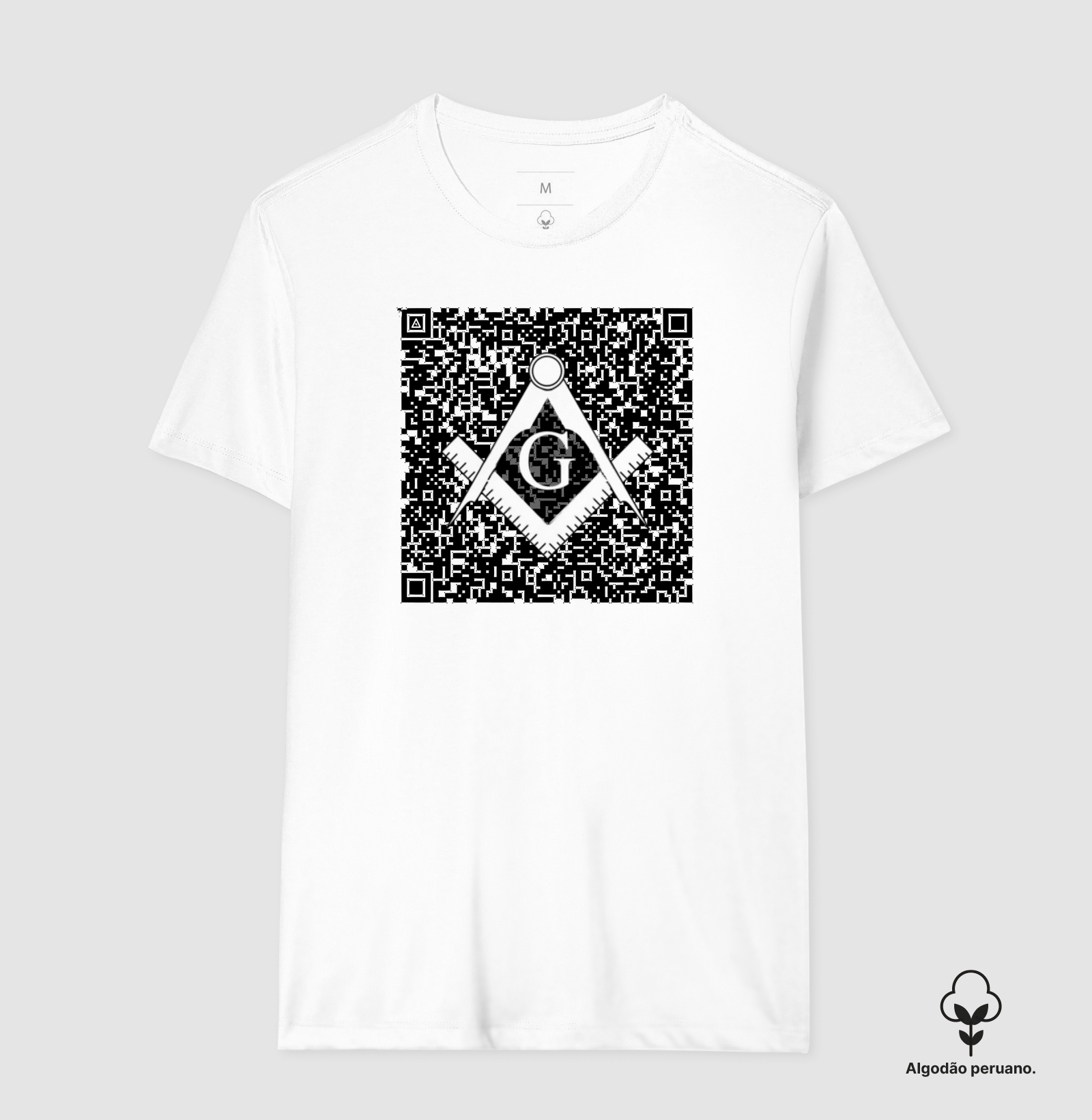Camiseta QR Bode 1 Algodão Peruano - Mr. GADU - Branca