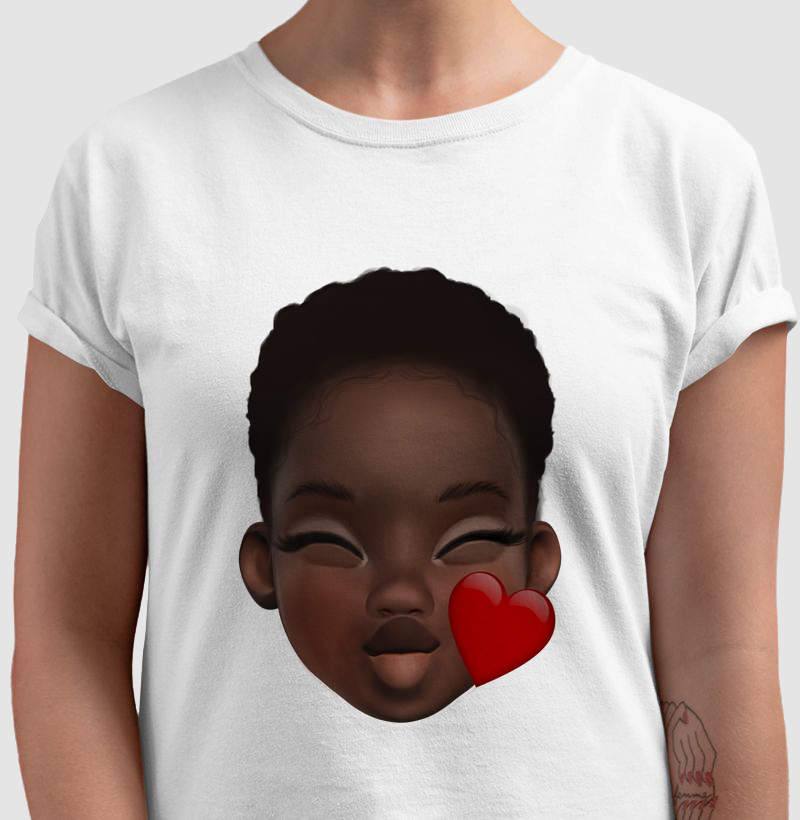 Emoji Coração de Melanina