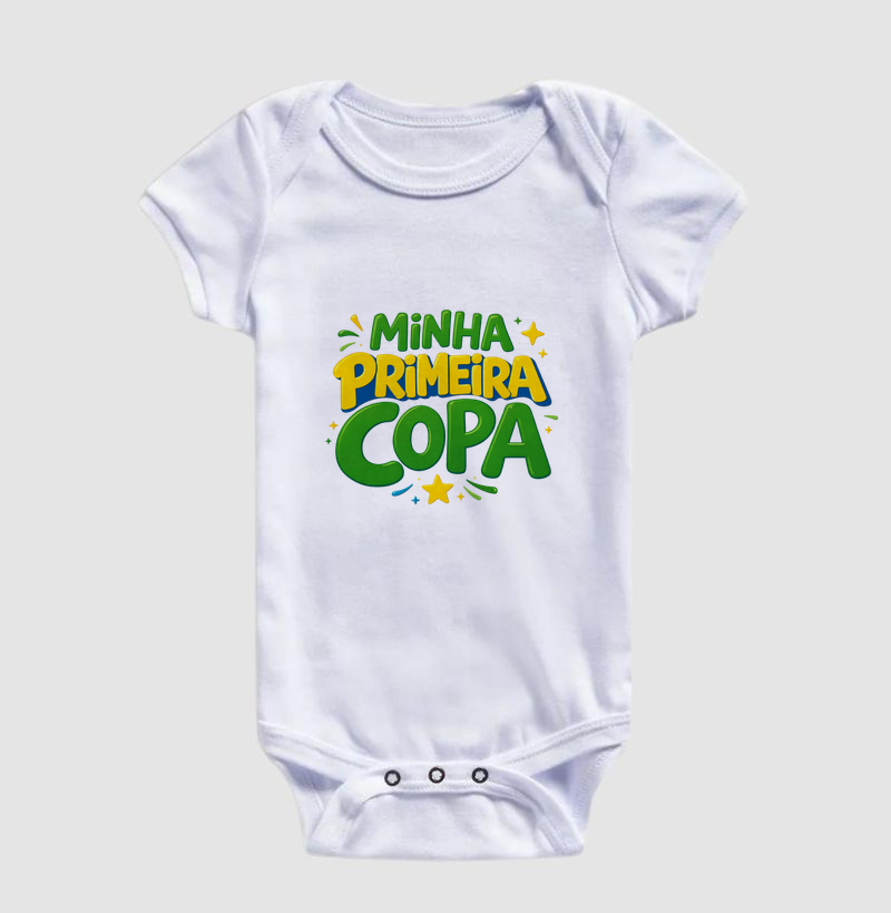 Minha Primeira Copa (3D) (body bebê)