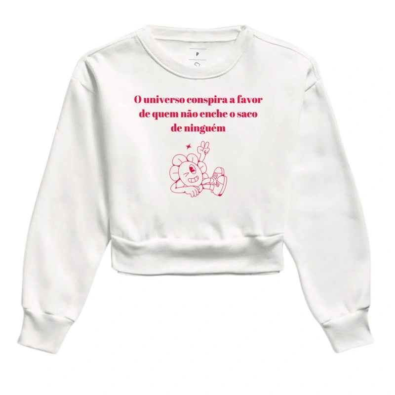 Cropped Moletom O Universo Conspira