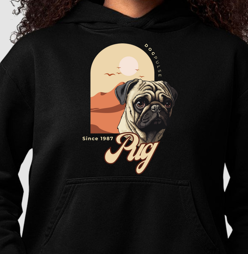 Hoodie Moletom Pug Busto Dog Pulse