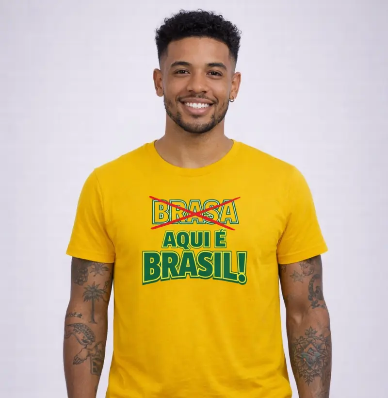 Camiseta AQUI É BRASIL (copa 2026)