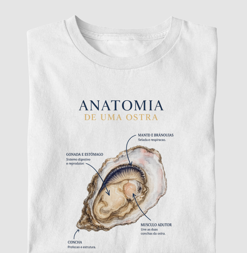 Camiseta Infantil Anatomia de uma Ostra - por Enfim