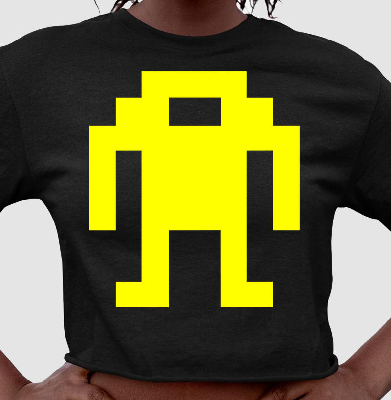 Yellow Pixel Droid – Think Tee - Cropped