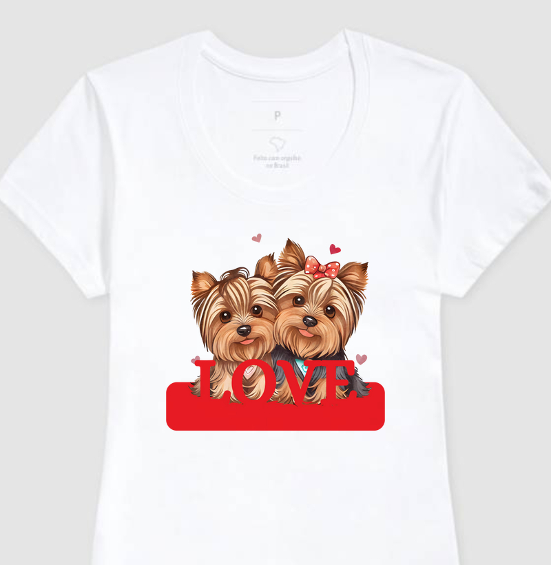 Camiseta Feminina Baby Look MS Love Yorkshires