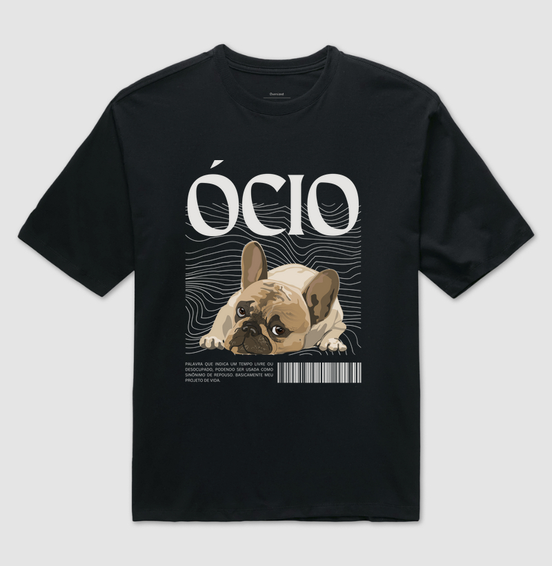 Camiseta Oversized Bulldog No Ócio