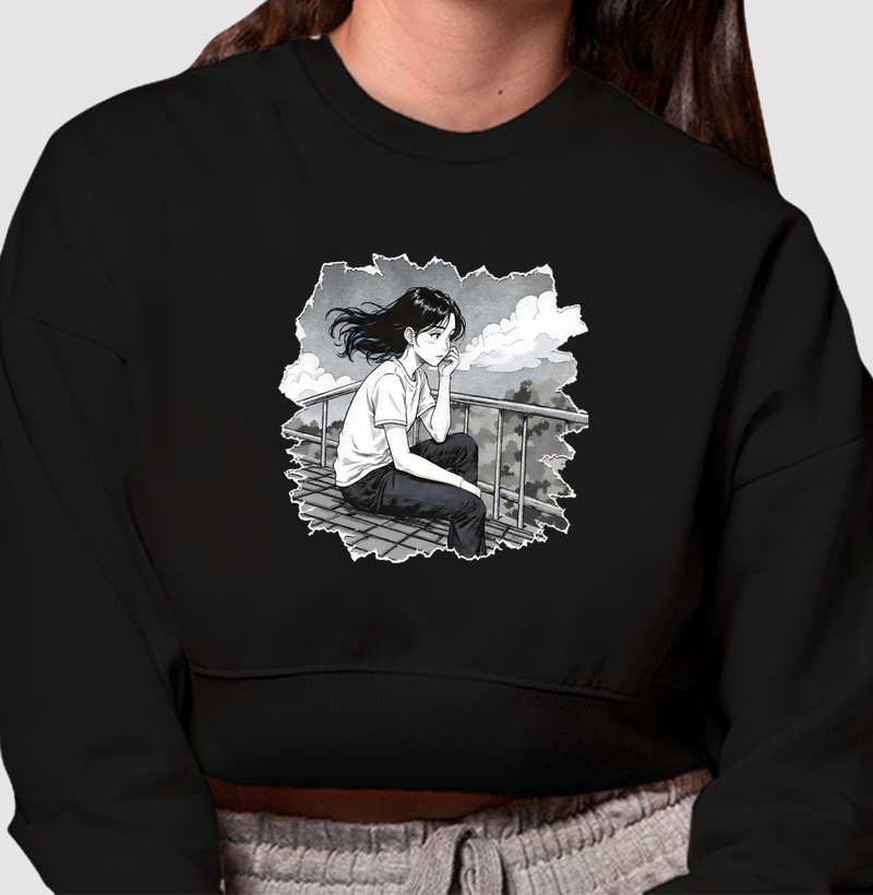 Cropped moletom School Roof at Dusk