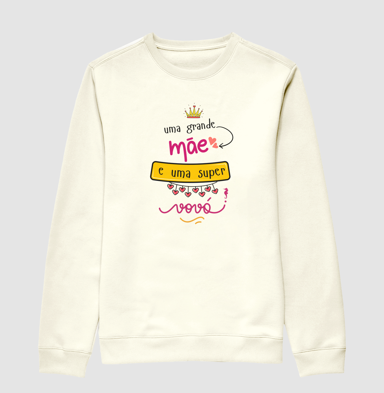 054H | Suéter Moletom Grande mãe super vovó...Presente para mãe