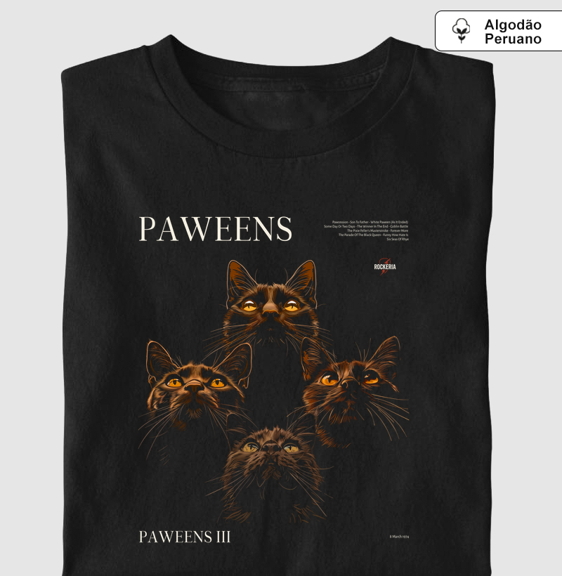 Camiseta Algodão Peruano Queen Cat Paween