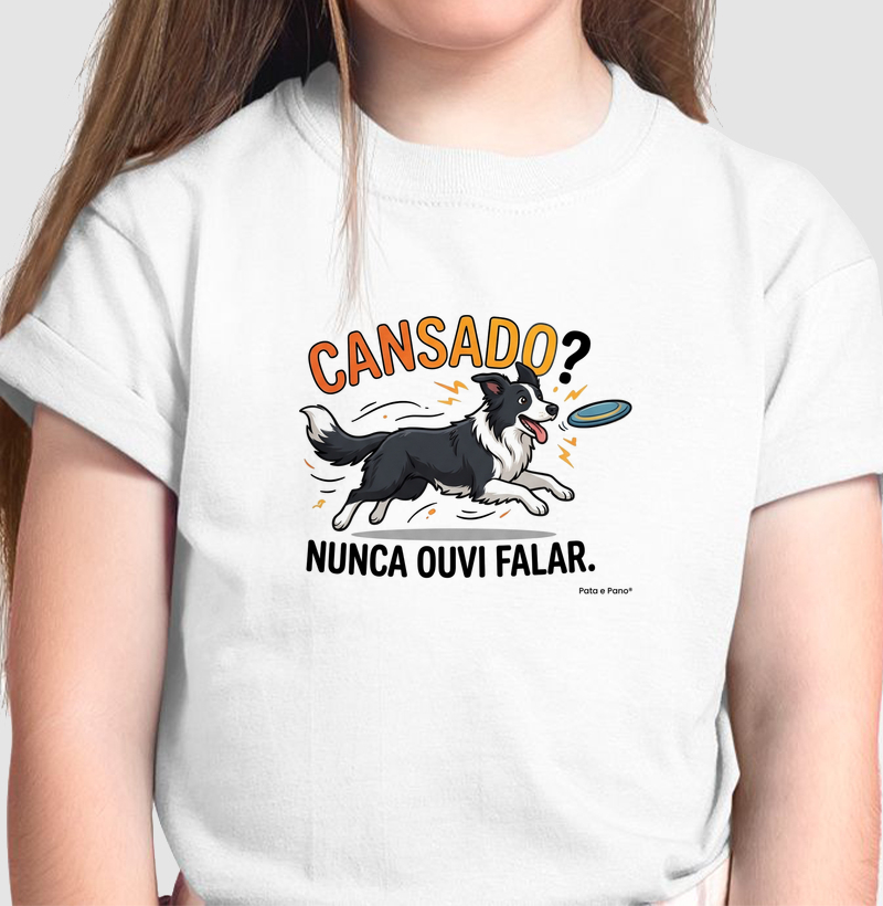 CAMISETA INFANTIL BORDER COLLIE CANSADO - Camiseta Infantil