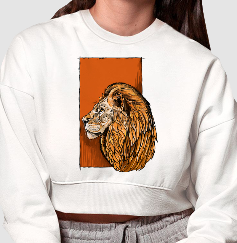 Cropped Moleton O Leão