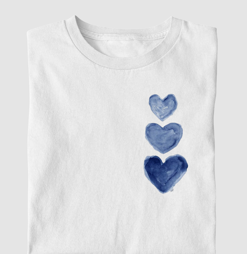 Camiseta Infantil 3 Corações
