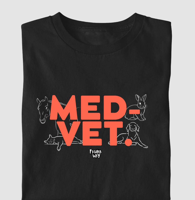 Camiseta MED-VET Medicina Veterinária Profissão Algodão - Fauna Way