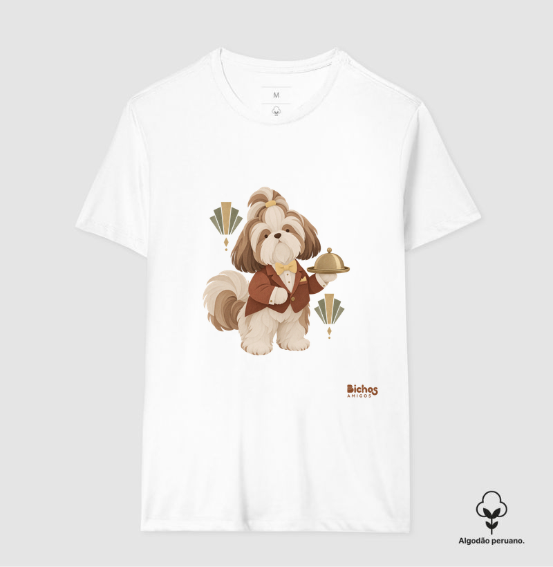 ShihTzu Art Deco - Camiseta Algodão Peruano
