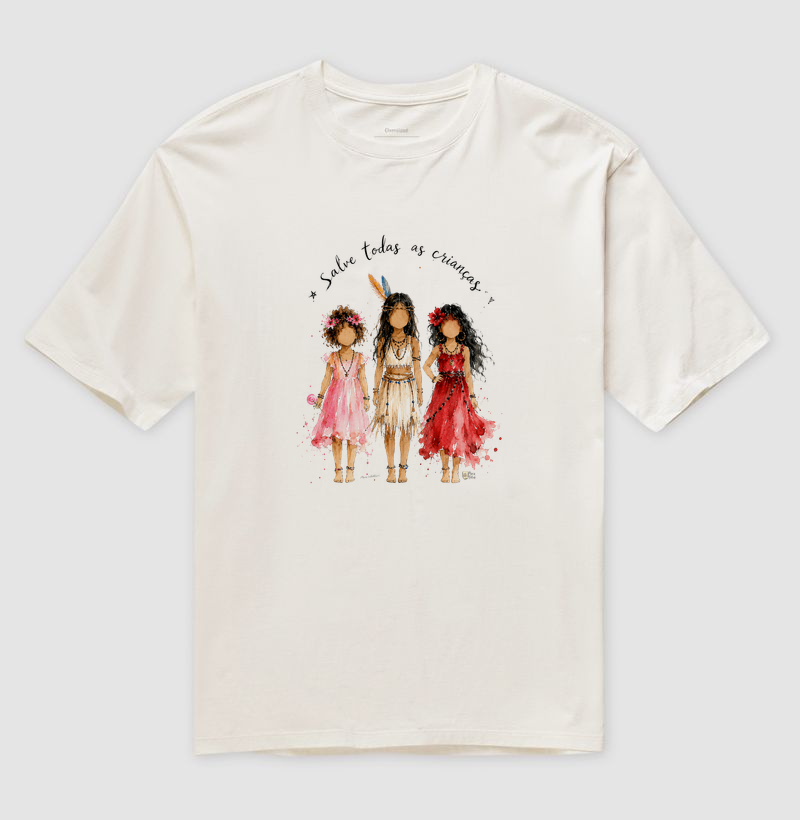 Erê, Curumim e Pombagira Mirim Maria Patuá - Camiseta Oversized