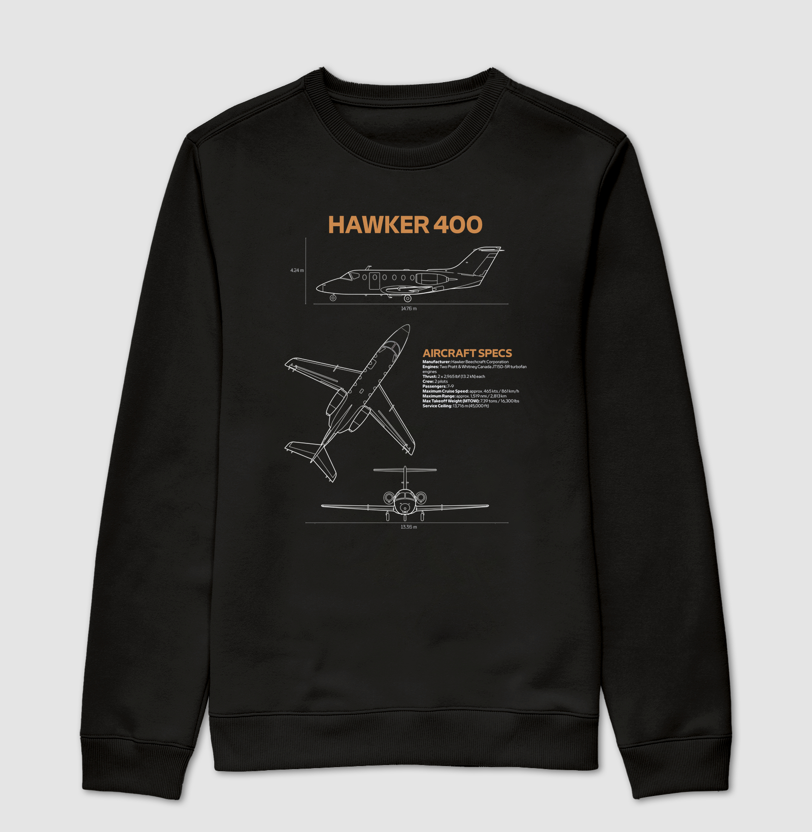 Hawker 400 | Blueprint - Suéter Moletom